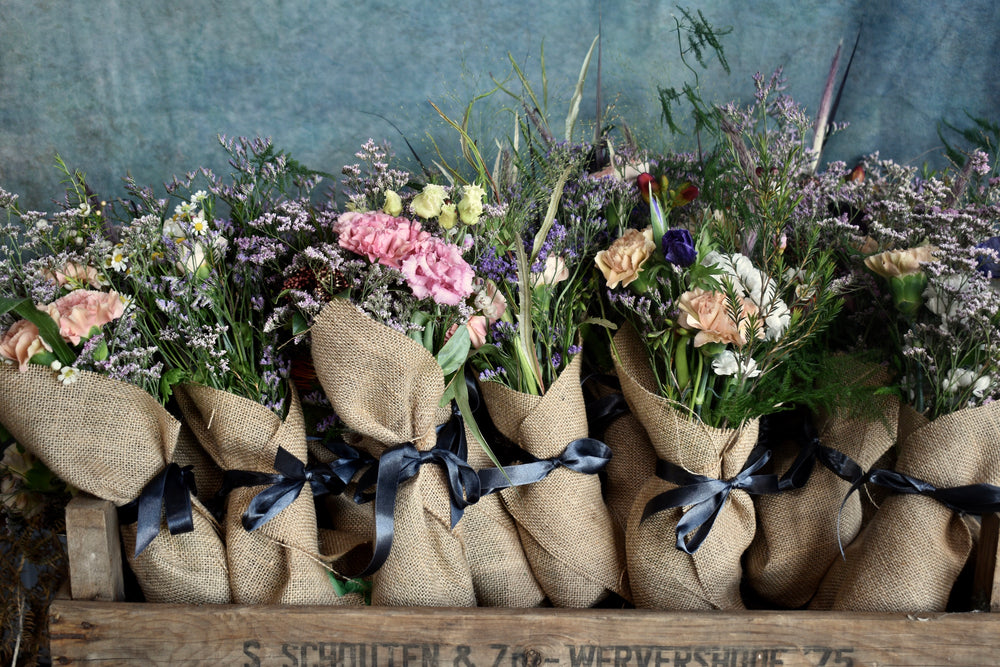 Hessian Wrapped Posies ~ group gifts
